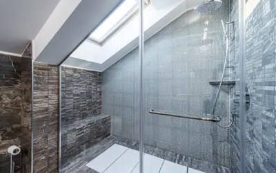 Custom Shower Glass Installation - Modern frameless glass steam shower enclosure